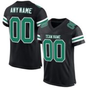 CUSTOM BLACK KELLY GREEN-WHITE MESH AUTHENTIC FOOTBALL JERSEY