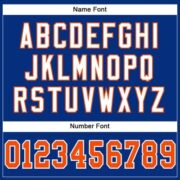 CUSTOM ROYAL ORANGE-WHITE MESH AUTHENTIC FOOTBALL JERSEY - Image 4