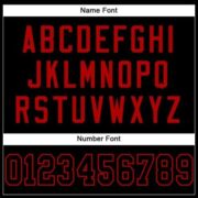 CUSTOM BLACK BLACK-RED MESH AUTHENTIC FOOTBALL JERSEY - Image 4