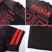 CUSTOM BLACK BLACK-RED MESH AUTHENTIC FOOTBALL JERSEY - Image 5