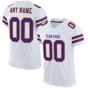 CUSTOM WHITE PURPLE-GOLD MESH AUTHENTIC FOOTBALL JERSEY
