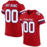 CUSTOM RED WHITE-ROYAL MESH AUTHENTIC FOOTBALL JERSEY