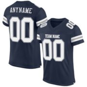 CUSTOM NAVY WHITE MESH AUTHENTIC FOOTBALL JERSEY