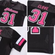 CUSTOM BLACK PINK-WHITE MESH AUTHENTIC FOOTBALL JERSEY - Image 5