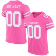 CUSTOM PINK WHITE MESH AUTHENTIC FOOTBALL JERSEY
