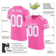 CUSTOM PINK WHITE MESH AUTHENTIC FOOTBALL JERSEY - Image 4