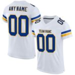 CUSTOM WHITE ROYAL-GOLD MESH AUTHENTIC FOOTBALL JERSEY