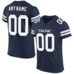 CUSTOM NAVY WHITE-GRAY MESH AUTHENTIC FOOTBALL JERSEY