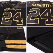 CUSTOM BLACK BLACK-GOLD MESH AUTHENTIC FOOTBALL JERSEY - Image 5