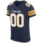 CUSTOM NAVY WHITE-GOLD MESH AUTHENTIC FOOTBALL JERSEY - Image 2
