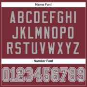 CUSTOM BURGUNDY GRAY-WHITE MESH AUTHENTIC FOOTBALL JERSEY - Image 4