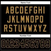 CUSTOM BLACK BLACK-OLD GOLD MESH AUTHENTIC FOOTBALL JERSEY - Image 4