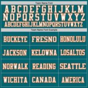 CUSTOM TEAL WHITE-ORANGE MESH AUTHENTIC FOOTBALL JERSEY - Image 3