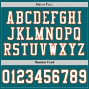 CUSTOM TEAL WHITE-ORANGE MESH AUTHENTIC FOOTBALL JERSEY - Image 4