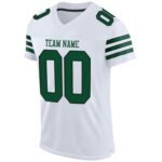 CUSTOM WHITE GRASS GREEN-BLACK MESH AUTHENTIC FOOTBALL JERSEY