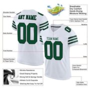CUSTOM WHITE GRASS GREEN-BLACK MESH AUTHENTIC FOOTBALL JERSEY - Image 4