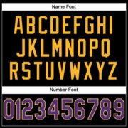 CUSTOM BLACK PURPLE-GOLD MESH AUTHENTIC FOOTBALL JERSEY - Image 4