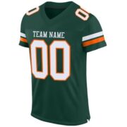 CUSTOM GREEN WHITE-ORANGE MESH AUTHENTIC FOOTBALL JERSEY - Image 2