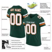 CUSTOM GREEN WHITE-ORANGE MESH AUTHENTIC FOOTBALL JERSEY - Image 4