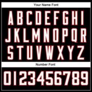 CUSTOM BLACK WHITE-RED MESH AUTHENTIC THROWBACK FOOTBALL JERSEY - Image 6