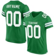CUSTOM GRASS GREEN WHITE MESH AUTHENTIC FOOTBALL JERSEY