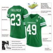 CUSTOM GRASS GREEN WHITE MESH AUTHENTIC FOOTBALL JERSEY - Image 2