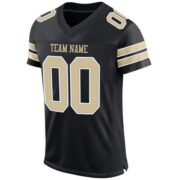 CUSTOM BLACK VEGAS GOLD-WHITE MESH AUTHENTIC FOOTBALL JERSEY - Image 2