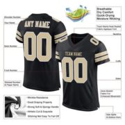 CUSTOM BLACK VEGAS GOLD-WHITE MESH AUTHENTIC FOOTBALL JERSEY - Image 4